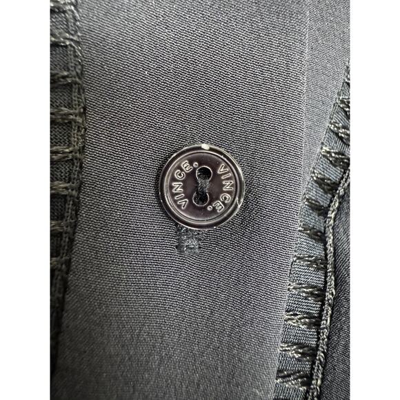 Vince Blouse Womens 4 Navy 100% Silk Long Sleeve Button Front Tunic Top - Picture 12 of 12